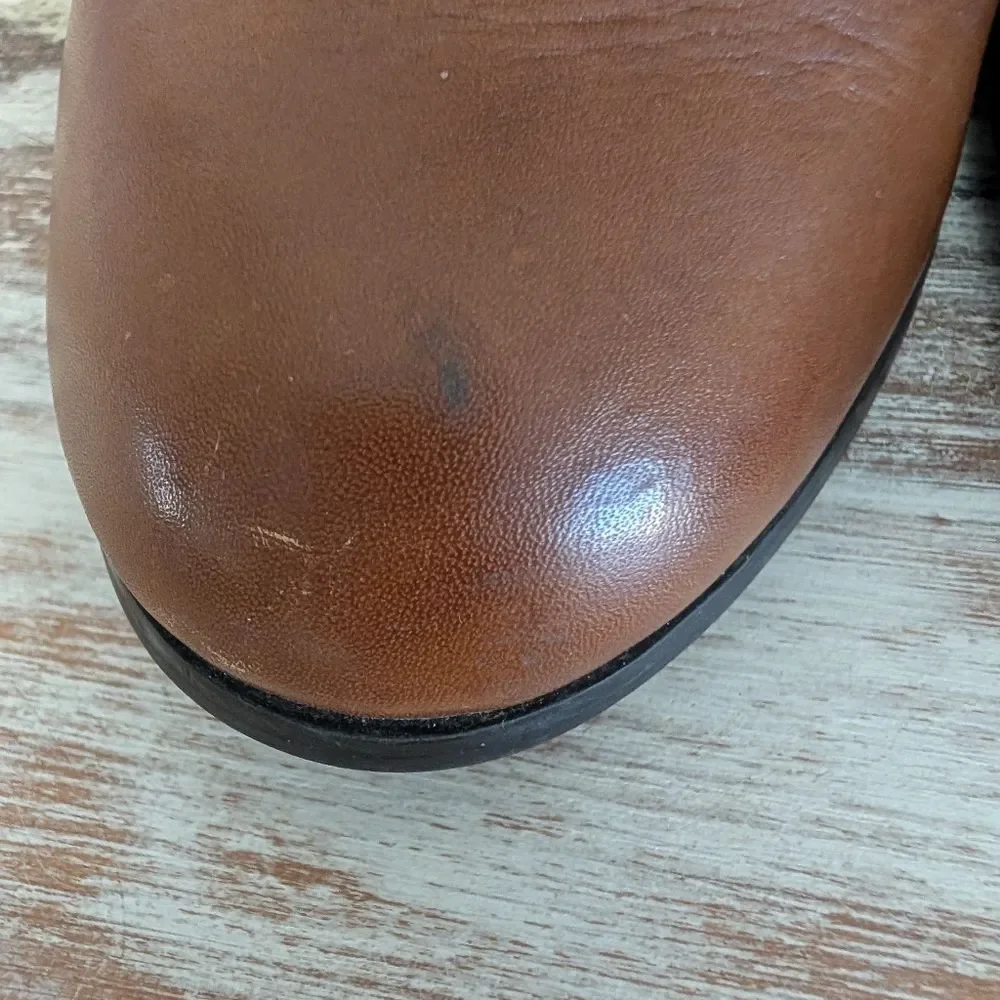 Aldo "Lampley" Two-Tone Congac/Brown Leather Ankle Booties, Size 8 - Picture 9 of 9